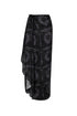 Myanmar Silk Jacquard Midi Skirt / Black